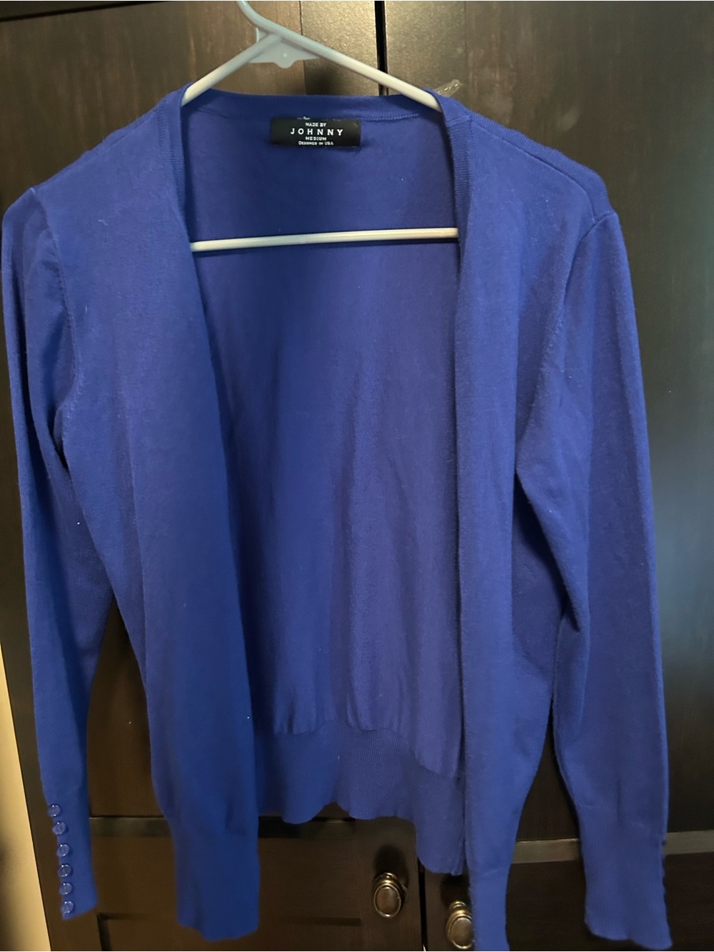 Mock Neck Open-Front Sweater Cardigan - Royal Blue